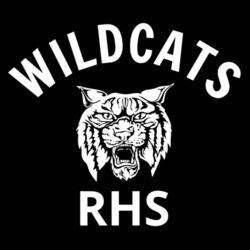 Wildcats RHS - White/Black  - Youth Three-Quarter Sleeve Baseball Tee Design