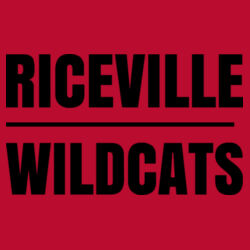 Riceville Wildcats - Black  - Youth Performance Fleece Pullover Hooded Sweatshirt Design